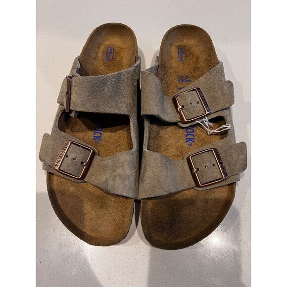 BIRKENSTOCK Arizona suede taupe sandals size 41 - Picture 2 of 5